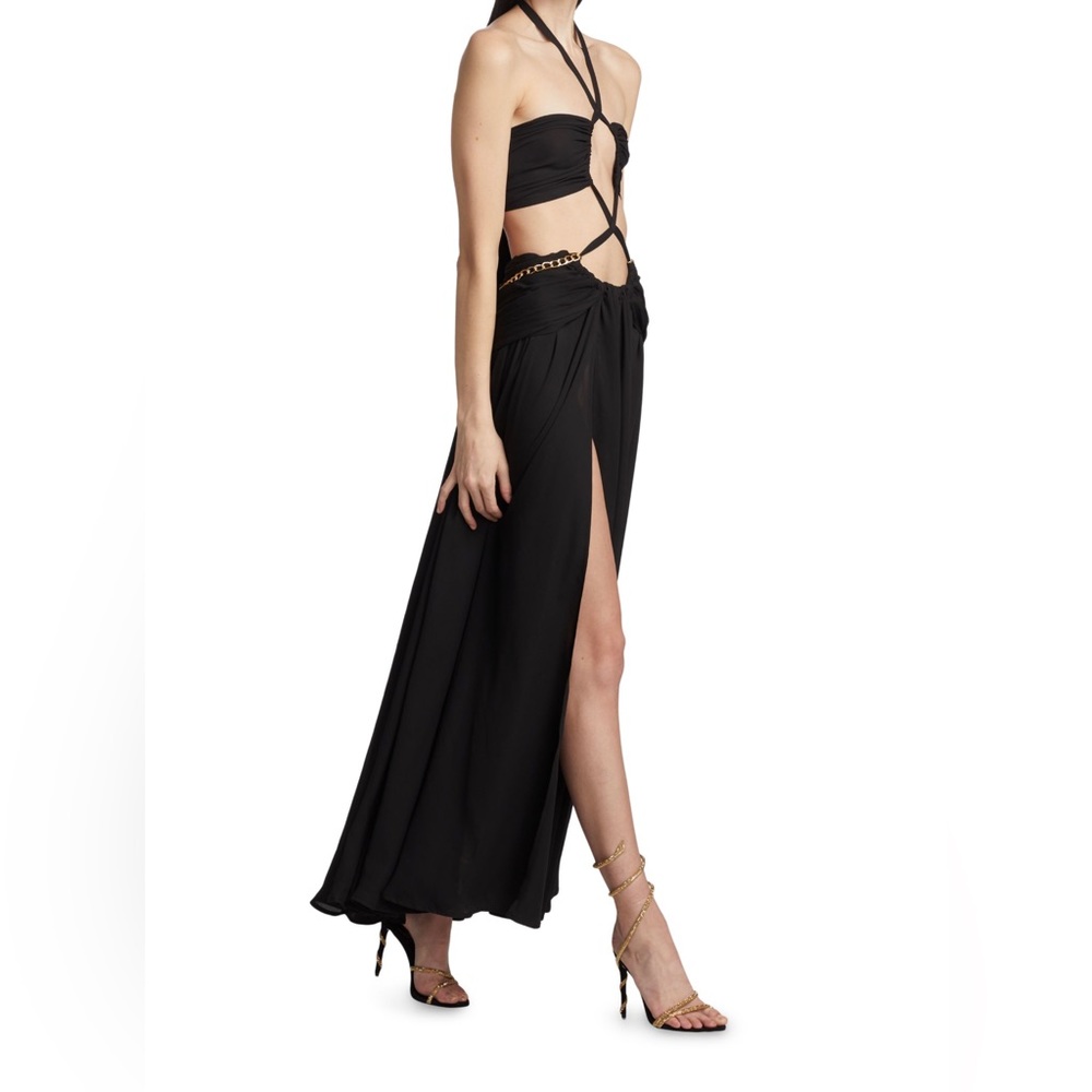 Bronx and Banco NWT Black Fire Noir Maxi Cut Out Dress